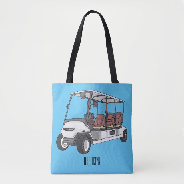 Bolsa Tote Carrinho de golfe / desenho animado de buggy de go (Frente)