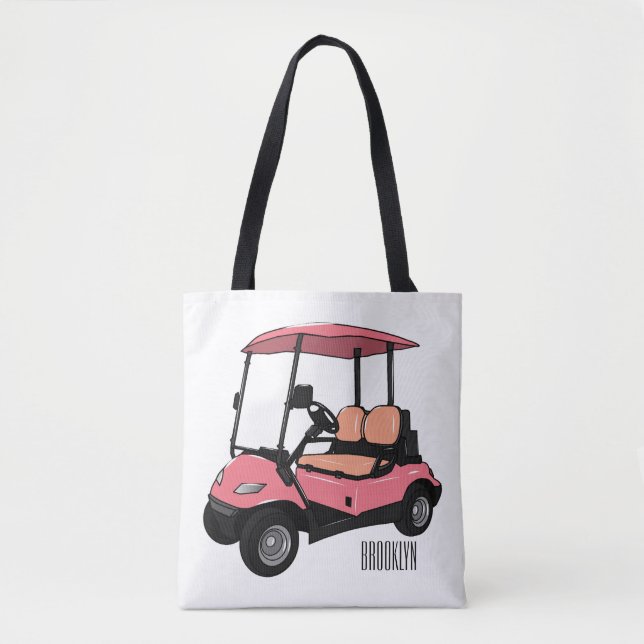 Bolsa Tote Carrinho de golfe / desenho animado de buggy de go (Frente)