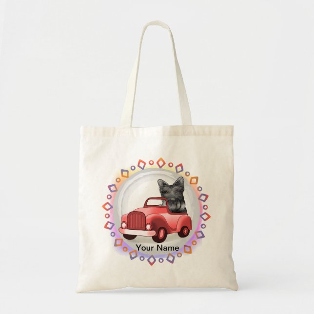 Bolsa Tote Carro de condução Terrier escocês (Frente)