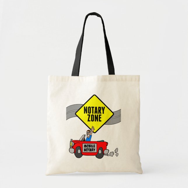 Bolsa Tote Carro Desportivo Vermelho - Sinal amarelo da Zona  (Frente)