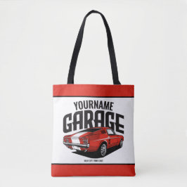 Bolsa Tote Carro Muscular Personalizado, 1967, Garagem Vermel