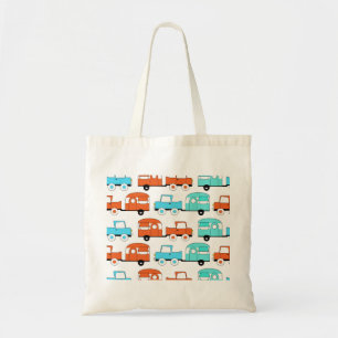 Bolsa Tote Carro vintage Laranja Turquoise do Retro Camping T