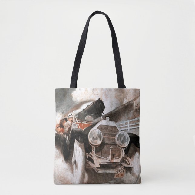 Bolsa Tote Carro vs Comboio por William Harnden Foster (Frente)