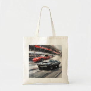 Bolsa Tote Carros de músculo vermelho e preto