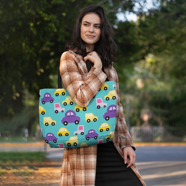 Bolsa Tote Carros para crianças coloridas (Criador carregado)