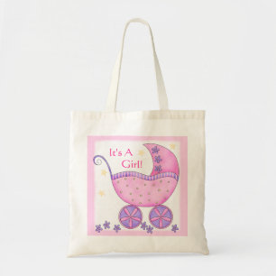 Bolsa Tote Carruagem De Bebê Rosa Personalizada