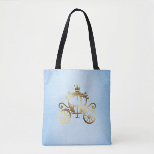 Bolsa Tote Carruagem Dourada Elegante Princesa do Livro de Hi