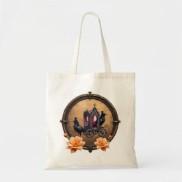 Bolsa Tote Carruagem gótica com Ravens e Rosas.
