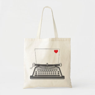 Bolsa Tote Carta de Amor de Máquina de Escrever Vintage