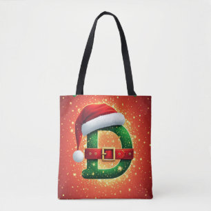 Bolsa Tote Carta de Natal D Com Detalhes de Natal em Verde 🎄