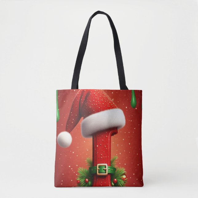Bolsa Tote Carta de Natal I Com Estilo de Enfeite de Natal 🎄 (Frente)