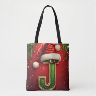 Bolsa Tote Carta de Natal J Com Coroa de Férias de Sempreverd
