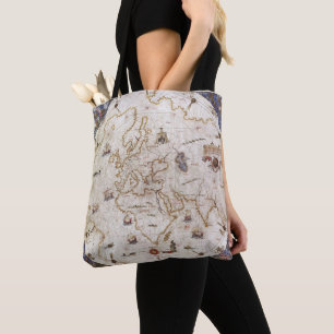 Bolsa Tote Carta de Portolan do mundo 1519