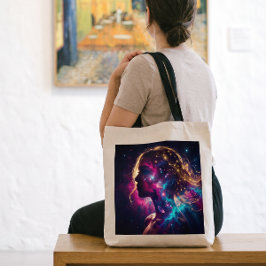 Bolsa Tote Carta Mística de Tarot Dama da Lua Cósmica
