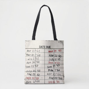 Bolsa Tote Cartão de Biblioteca Retroativa