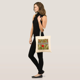 Bolsa Tote Cartão de Luto Esperança Orações Amor Com Papoula