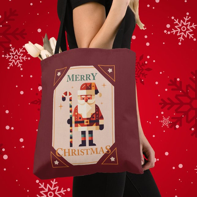 Bolsa Tote Cartão de Natal do Papai Noel com Cané Docente (Criador carregado)