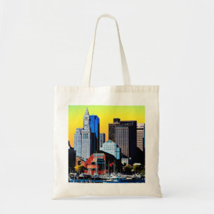 Bolsa Tote Cartão de Poster da Casa Personalizada de Boston E