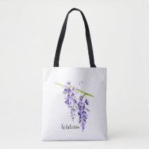 Cartão de Saudação Botânica de Wisteria de Aquarel