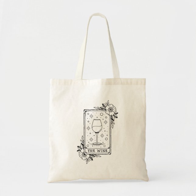 Bolsa Tote Cartão de Tarô de Vinho (Frente)