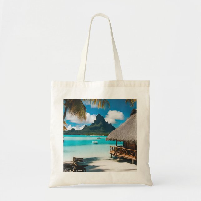 Bolsa Tote Cartão Postal de Bora Bora (2) (Frente)