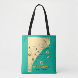 Bolsa Tote Cartão postal de Grand Strand da Carolina do Sul