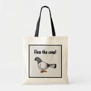 Bolsa Tote Cartão Postal de Novo Endereço com Pombo Cinza Div