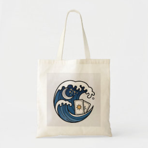 Bolsa Tote Cartas de Tarot de onda e lua