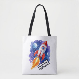 Bolsa Tote Cartaz de Aventura Espacial Aventura Espera Entr