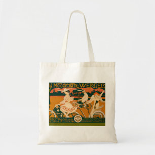 Bolsa Tote Cartaz de corrida de motocicleta Art Nouveau vinta