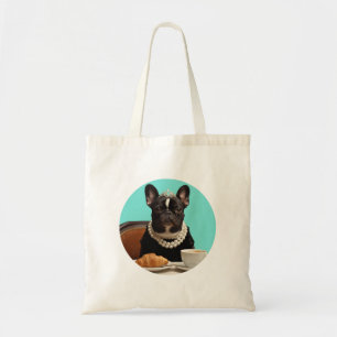 Bolsa Tote Cartaz de Desjejum Clássico Chique – Arte de Pug I