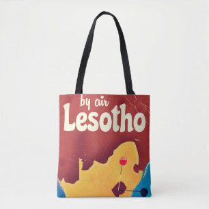 Bolsa Tote cartaz de viagem de avião vintage do Lesoto