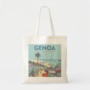 Bolsa Tote Cartaz de Viagem Vintage de Gênova Riviera Italian