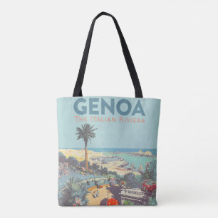 Bolsa Tote Cartaz de Viagem Vintage de Gênova Riviera Italian