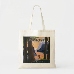 Bolsa Tote Cartaz de Viagem Vintage do Pacífico Noroeste de 1