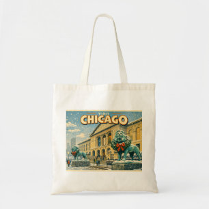 Bolsa Tote cartaz do Instituto de Arte de Chicago no inverno