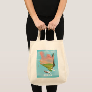 Bolsa Tote Cartaz do viagem da ilustração do mapa de Kenya