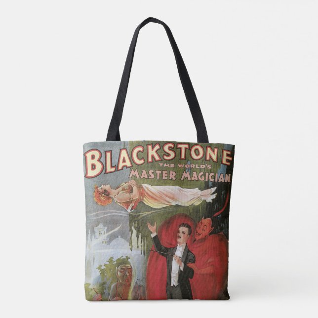 Bolsa Tote Cartaz Vintage Mágica, Grande Mágico Blackstone (Verso)
