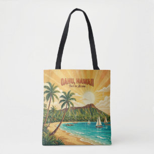 Bolsa Tote Cartazes de Viagem Havaianos Antigos - Oahu