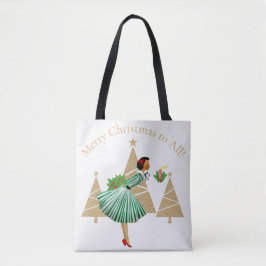 Bolsa Tote cartões de natal de dama de 1950