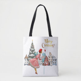 Bolsa Tote cartões de natal de Postada de Lady 1950