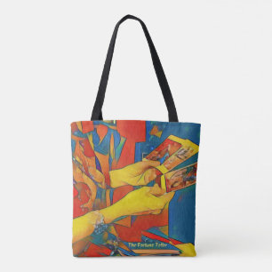 Bolsa Tote Cartões de Tarot vibrantes do caixa de fortuna do