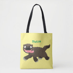 Bolsa Tote Cartografia de lobo faminta e engraçada