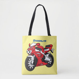 Bolsa Tote Cartografia de motocicleta vermelha-branca
