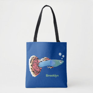 Bolsa Tote Cartografia de peixe tropical de rico bonito