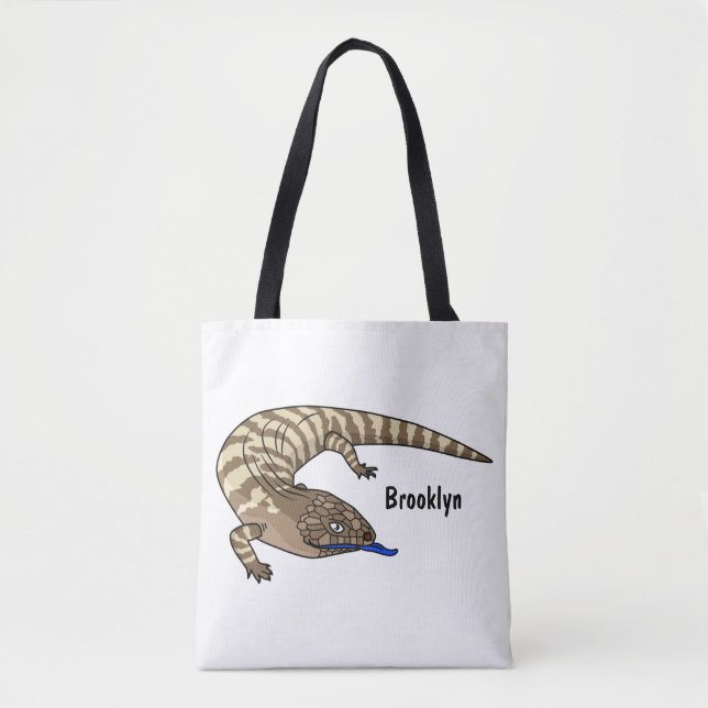 Bolsa Tote Cartografia de répteis de lagarto azul (Frente)
