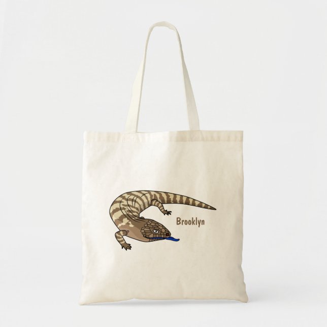 Bolsa Tote Cartografia de répteis de lagarto azul (Frente)