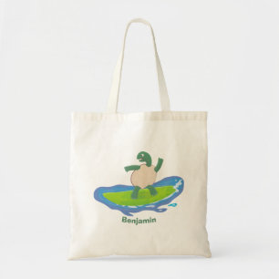 Bolsa Tote Cartografia de surf de tartaruga engraçada