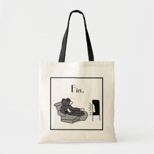 Bolsa Tote Cartografia do Urso de Pai Preguiçoso com "Fin", P