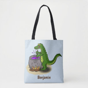 Bolsa Tote Cartografia engraçada do cozinhar de jacaré verde